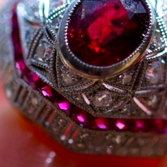 Beautiful vintage ruby diamond ring - Picture 4 of 4